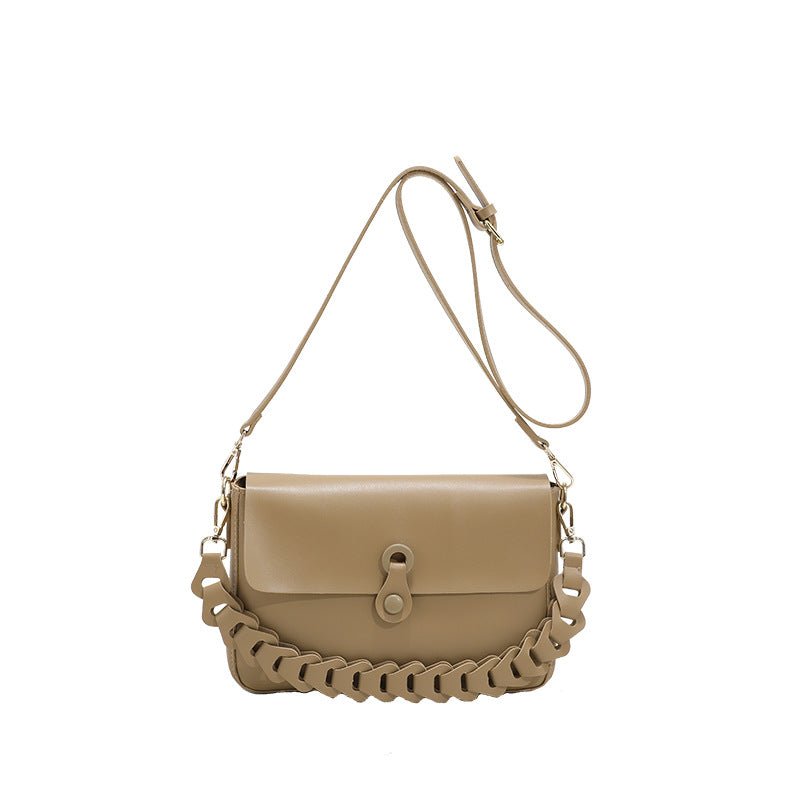Dames Schoudertas Gevlochten Detail Trendy Lake Stijl