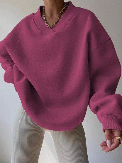 Dames V-Hals Trui Geel Minimalistisch Design