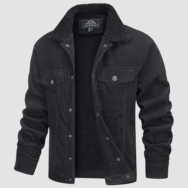 Corduroy Herenjack Groen Ribfluwelen Jas