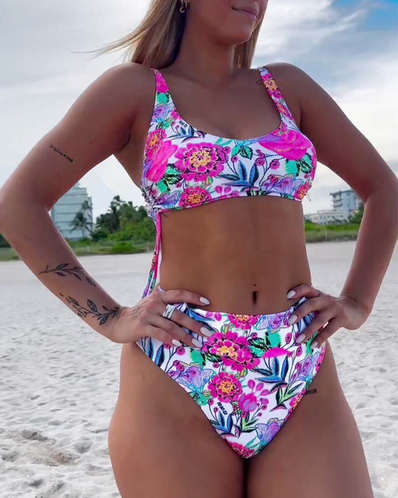 Vrouwelijke Bedrukte Bikini Set - Mode Vibes