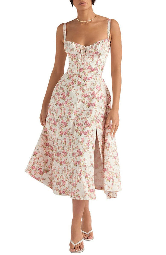 Maxi Jurk Bloemenprint Taille Vrouwelijke Stijl