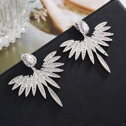 Dames Oorbellen Zirkonia Vleugel Design Trendy Glanzend