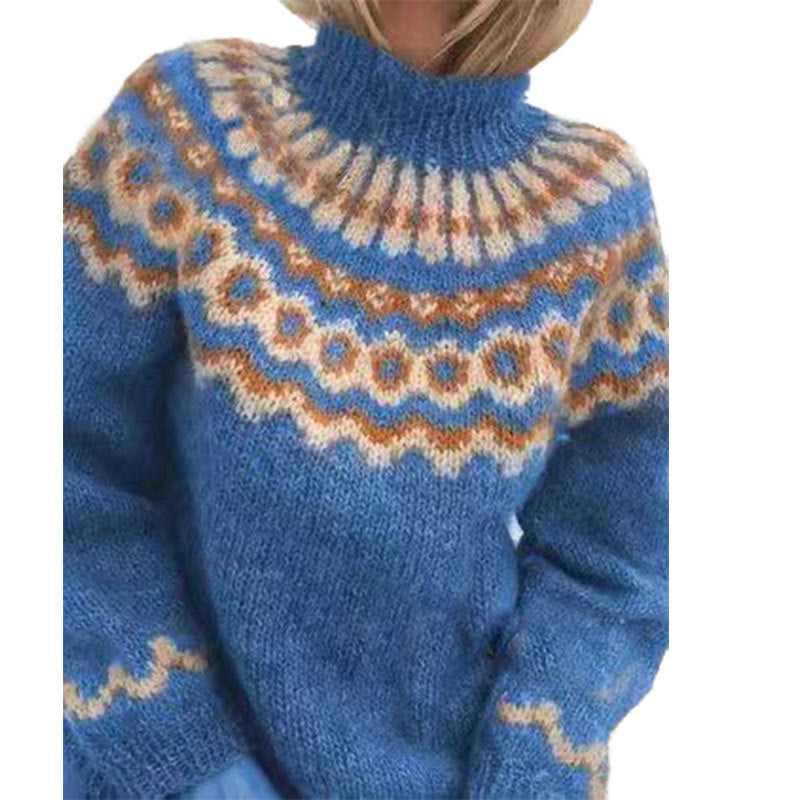 Dames Gebreide Trui Nordic Stijl Warm en Elegaat