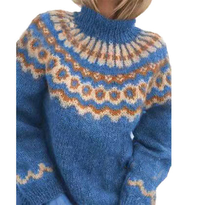 Dames Gebreide Trui Nordic Stijl Warm en Elegaat