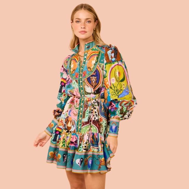 Korte Jurk met Fel Bloemenprint