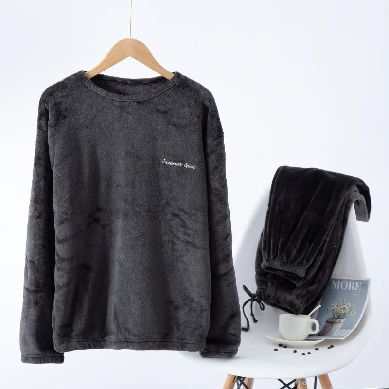 Warme Zachte Pyjama voor Mannen Winter Nachtkleding