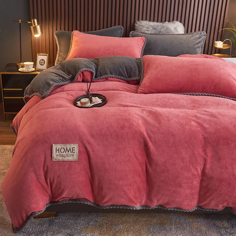 Zachte Fleece Dekbedovertrek Set Luxe Fluwelen Dekbed