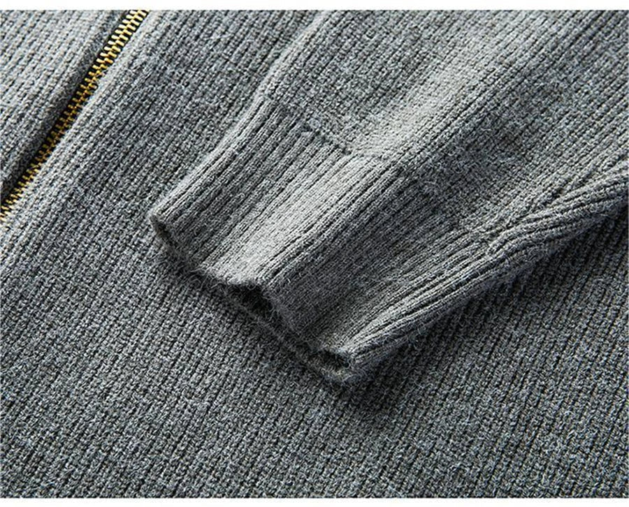 Herense Autumn Vest - Donkere Slimfit Trui Vest met Rits