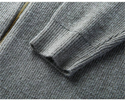 Herense Autumn Vest - Donkere Slimfit Trui Vest met Rits