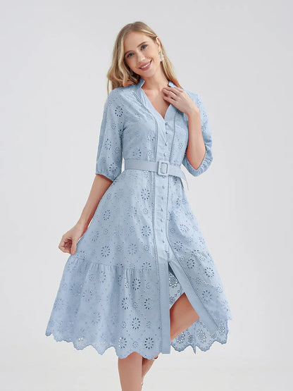Zomerjurk Vrouw Evi Stijlvol Casual Jurkje