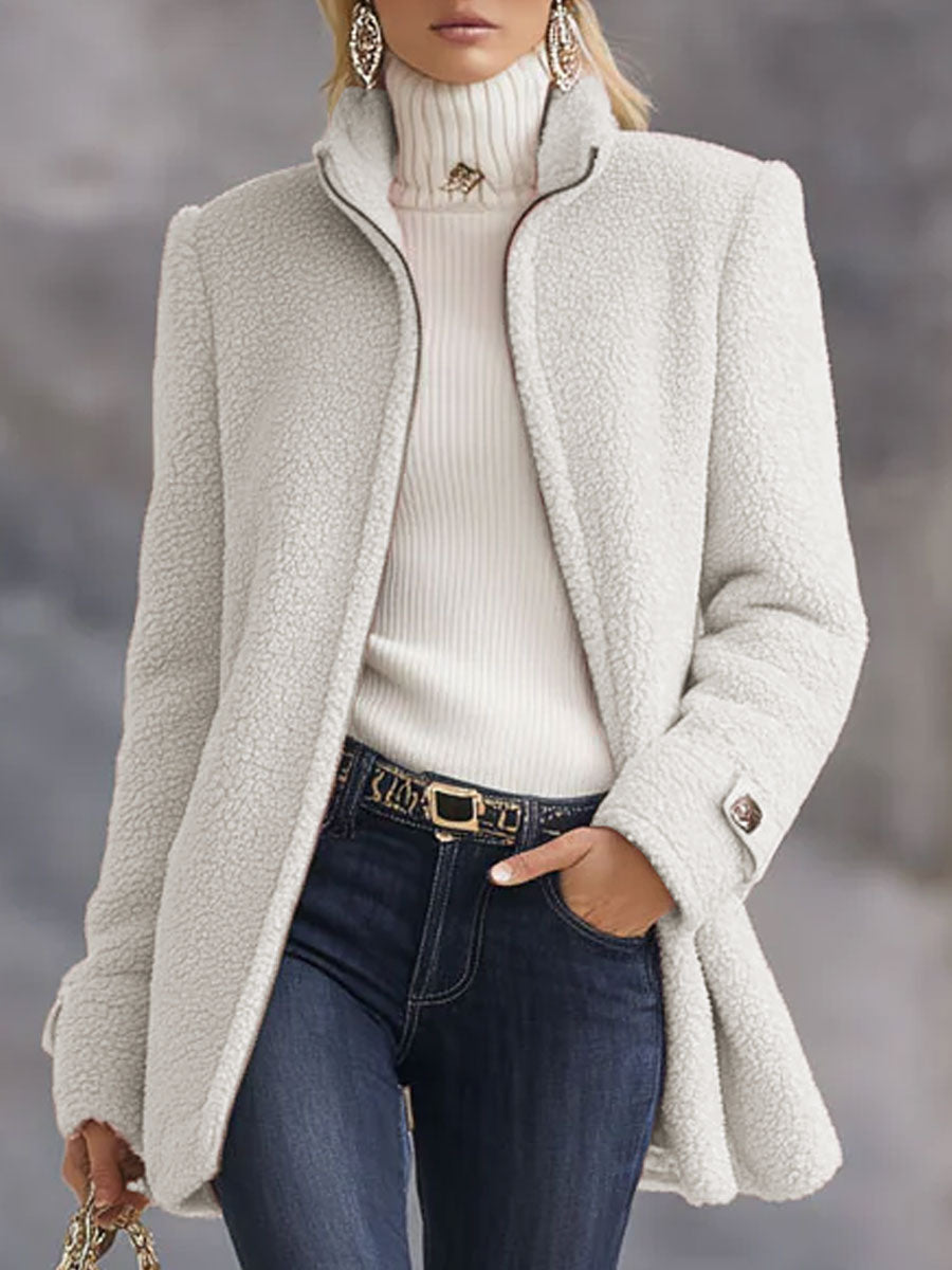Dames Vintage Roze Fleece Vest met Ritssluiting