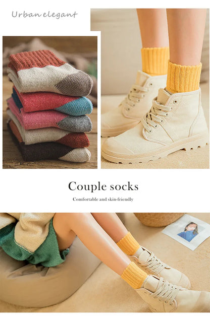 Wintersokken Retro Stijl Warme Wollige Socken