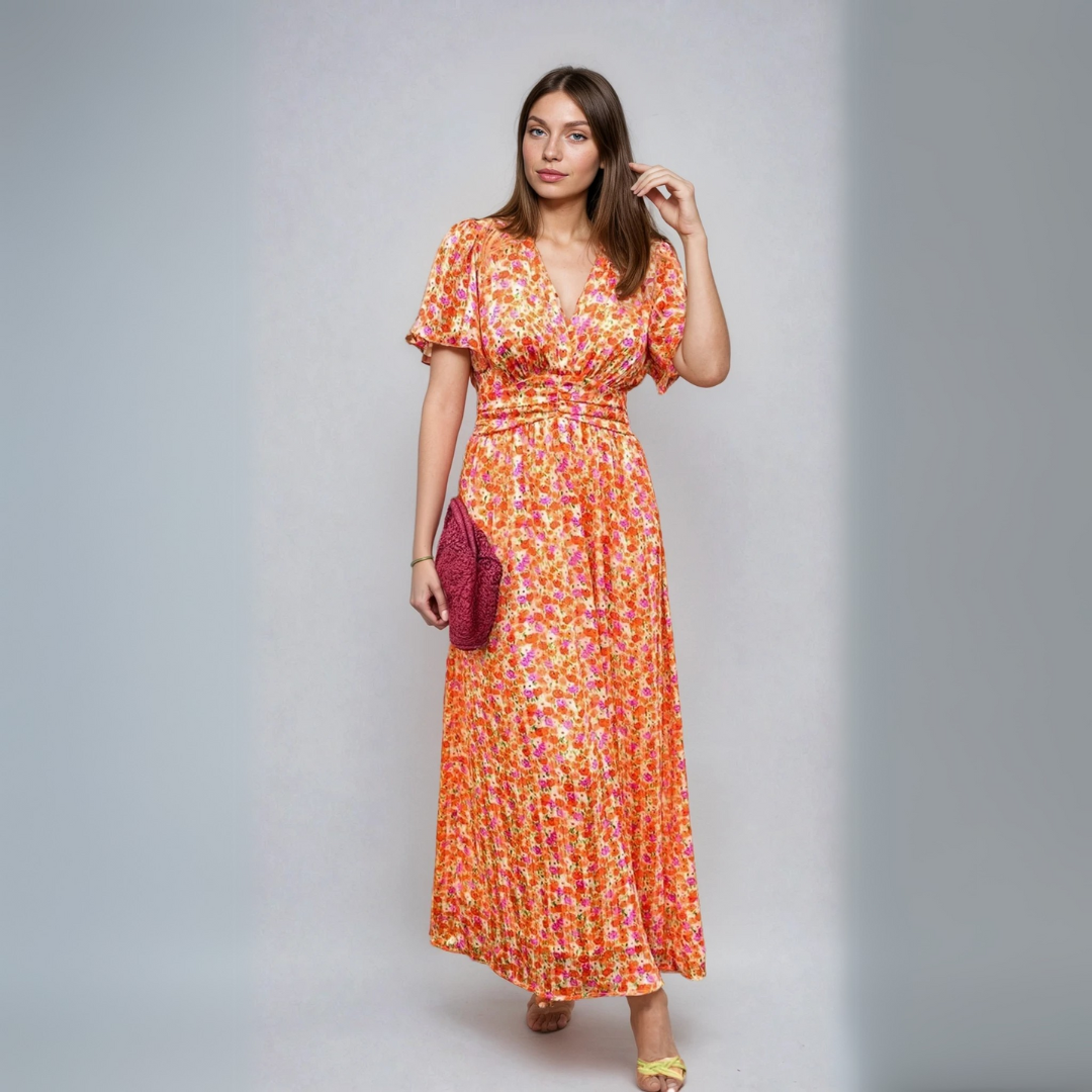 Dames Lange Bloemenjurk Romantische Stijl - Mode Vibes
