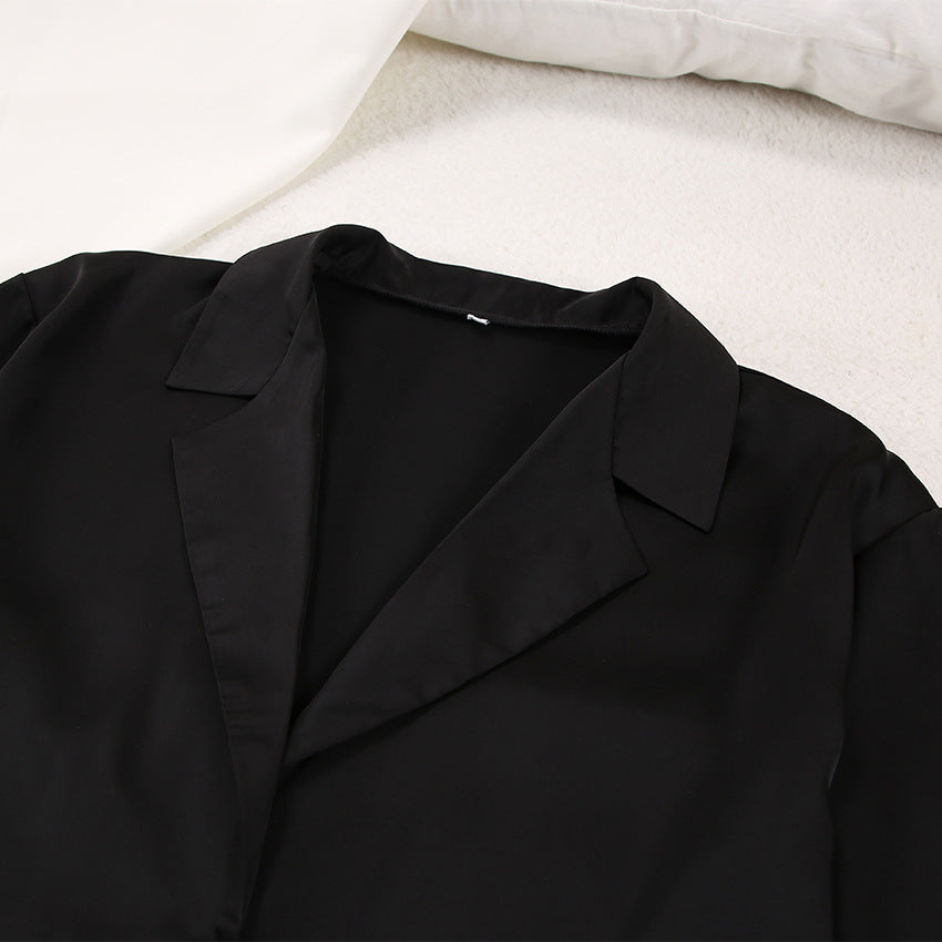 Dames Satijnen Pyjama Set Luxe Slaapwear