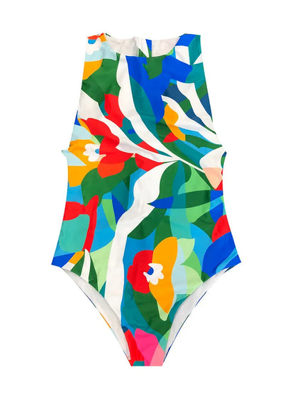 Retro Badpak voor Vrouw Kleurrijk Modieus Design