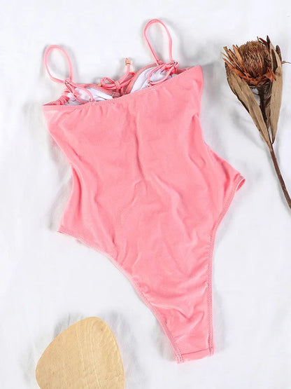 Trendy Badpak Effen Stof voor Vrouw