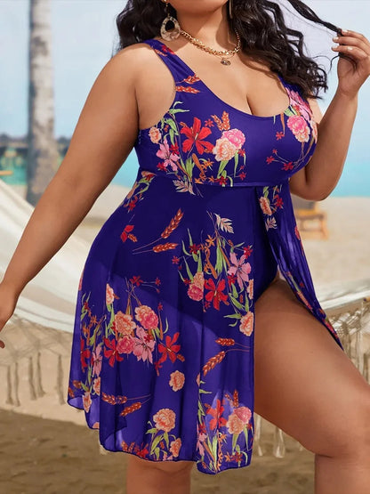 Plus-Size Badpak Tropisch Tropical Print Dame
