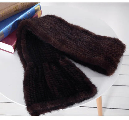 Gebreide Sjaal Warm en Stijlvol Nertsbont Look