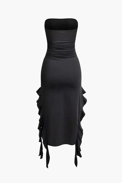 Maxikleed met Volant Vrouwelijk Elegante Jurk
