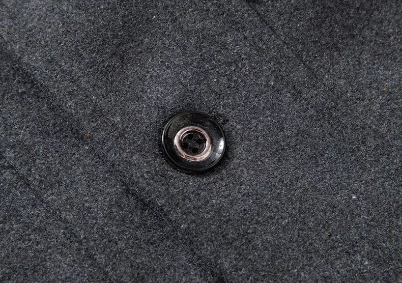 Heren Winterjas Warme Wolmix Mantel met Rits en Knopen