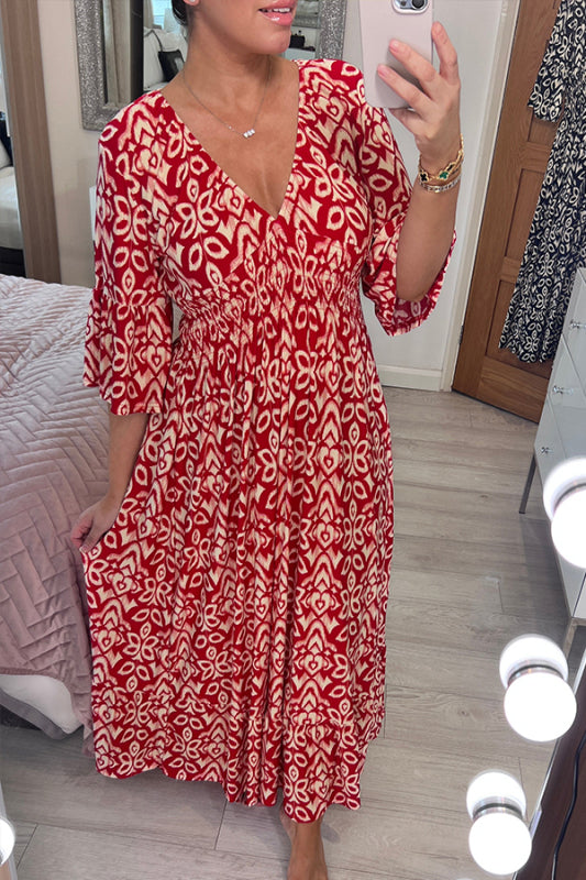 Maxi Jurk V-hals Zomerjurk Lange Jurk voor Vrouw - Mode Vibes