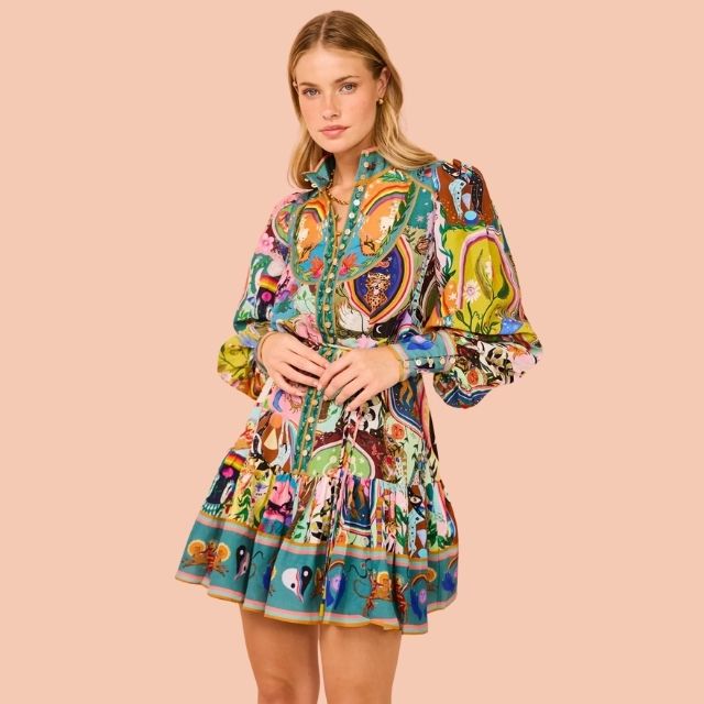 Korte Jurk met Fel Bloemenprint - Mode Vibes