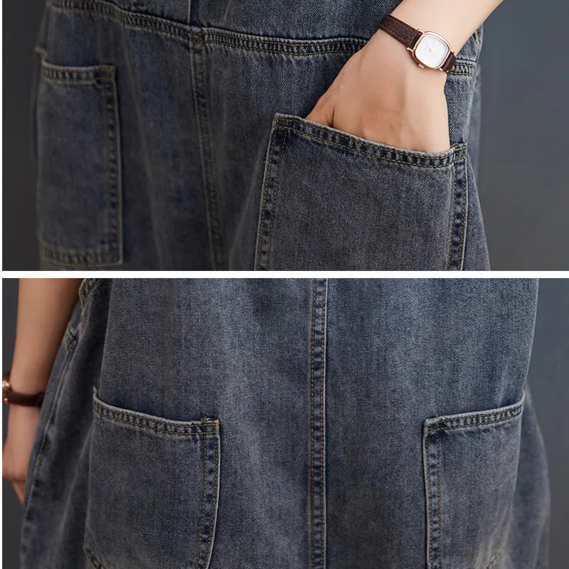 Vintage Denim Jumpsuit voor Vrouwen