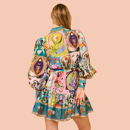 Korte Jurk met Fel Bloemenprint