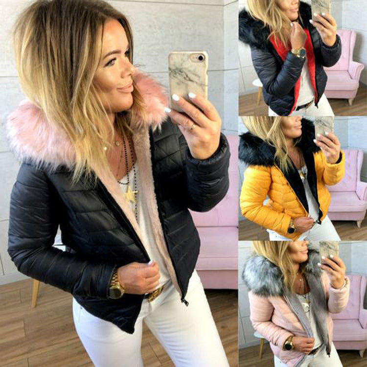 Dames Winterjas Gewatteerd met Faux Fur Capuchon Warm en Stijlvol