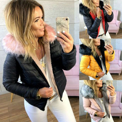 Dames Winterjas Gewatteerd met Faux Fur Capuchon Warm en Stijlvol