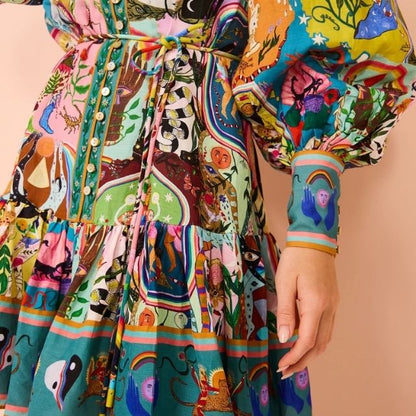 Korte Jurk met Fel Bloemenprint