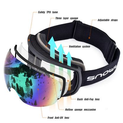 Dames Skibril Dubbele Lens Comfortabele Band