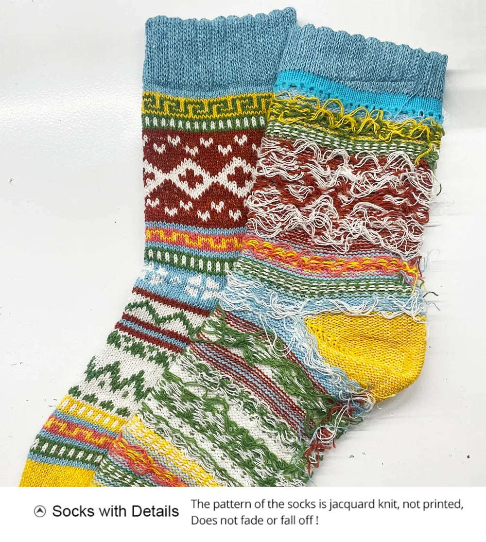 Wintersokken Retro Stijl Warme Wollige Socken