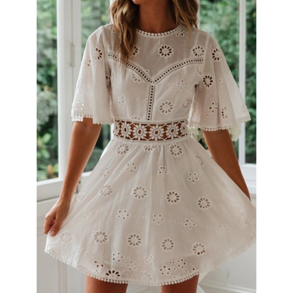Zomerjurk Kant Elina Wit Jurk voor Vrouw - Mode Vibes