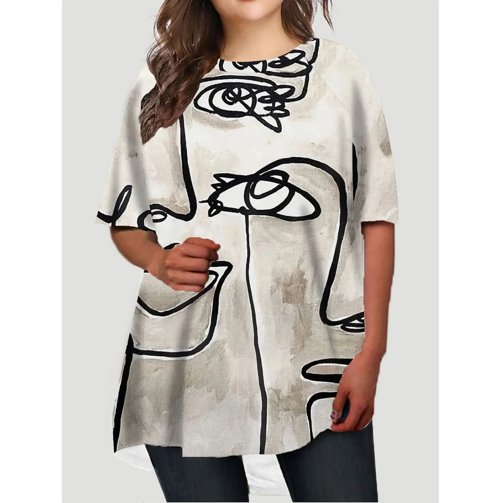 Dames Plus-Size T-Shirt Casual Stijlvol Mode