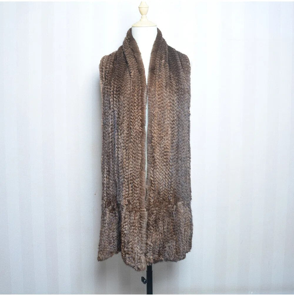 Gebreide Sjaal Warm en Stijlvol Nertsbont Look