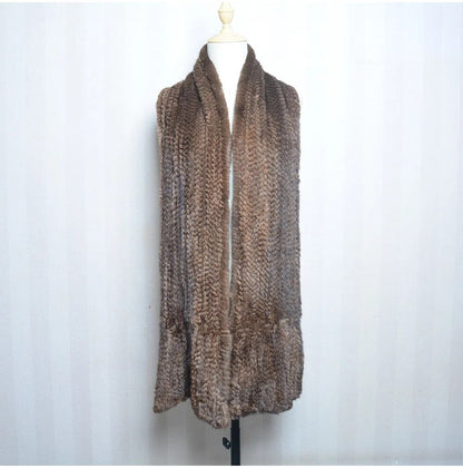 Gebreide Sjaal Warm en Stijlvol Nertsbont Look