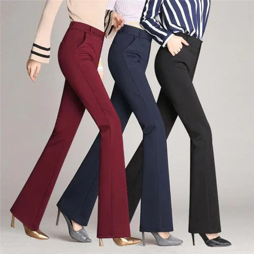 Hoge Broek Slank Uitlopende High Waist Jeans voor Vrouw
