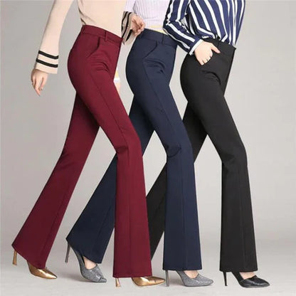Hoge Broek Slank Uitlopende High Waist Jeans voor Vrouw