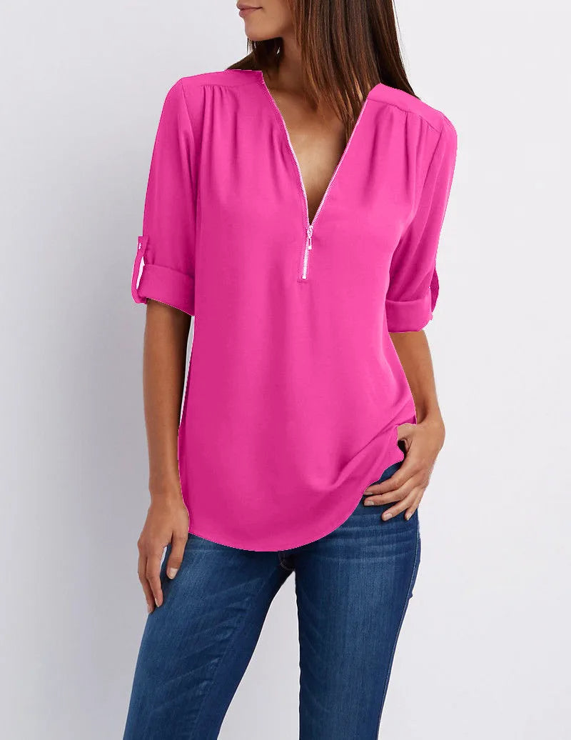Plus-Size Blouse Casual Stijlvol voor Vrouw
