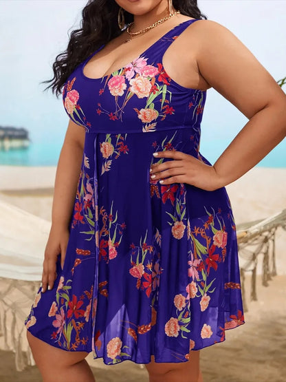 Plus-Size Badpak Tropisch Tropical Print Dame