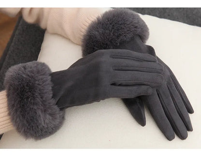 Suède Handschoenen met Nepbont Velvet Stijl