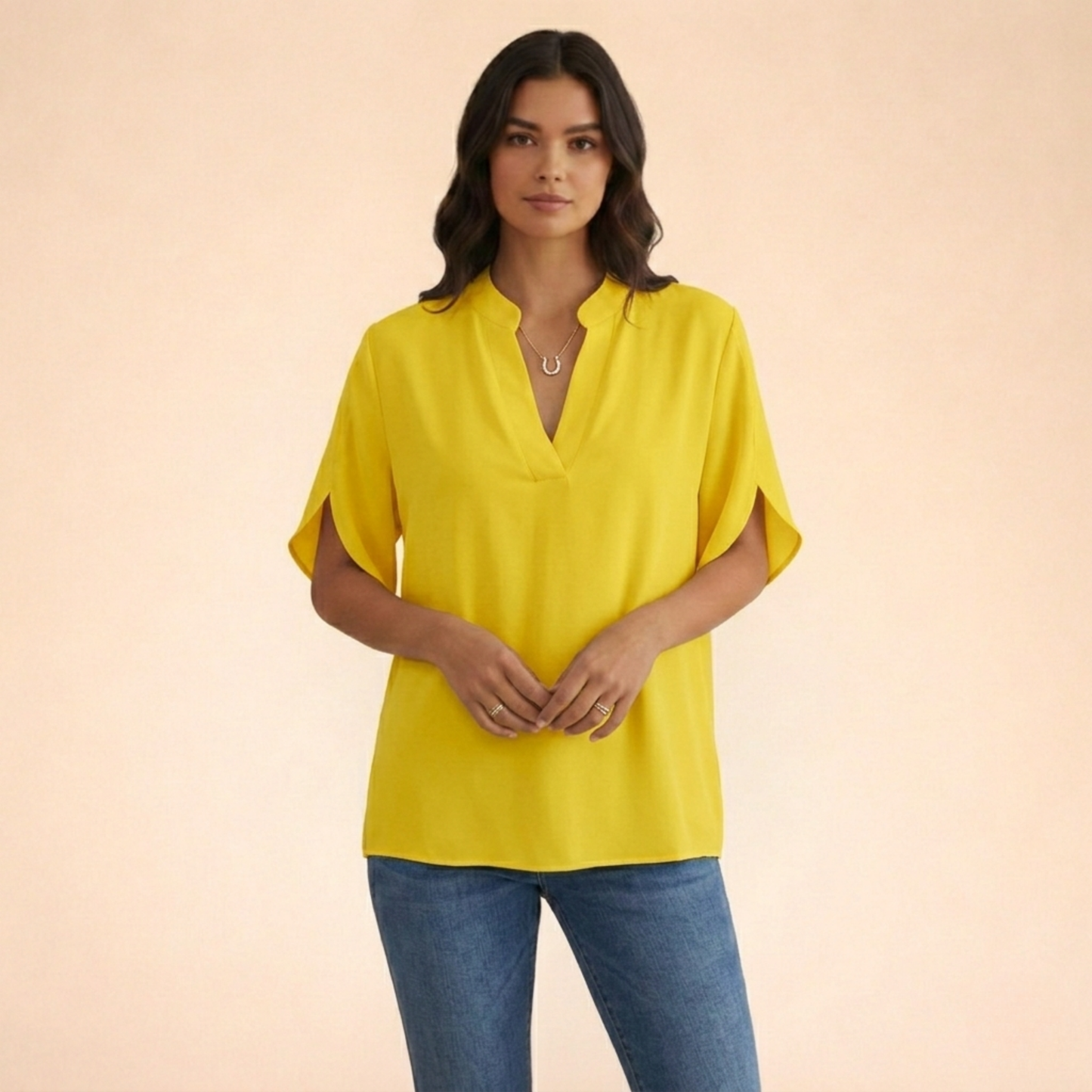 Ngoc | V-hals Blouse met Elegantie en Ultiem Comfort