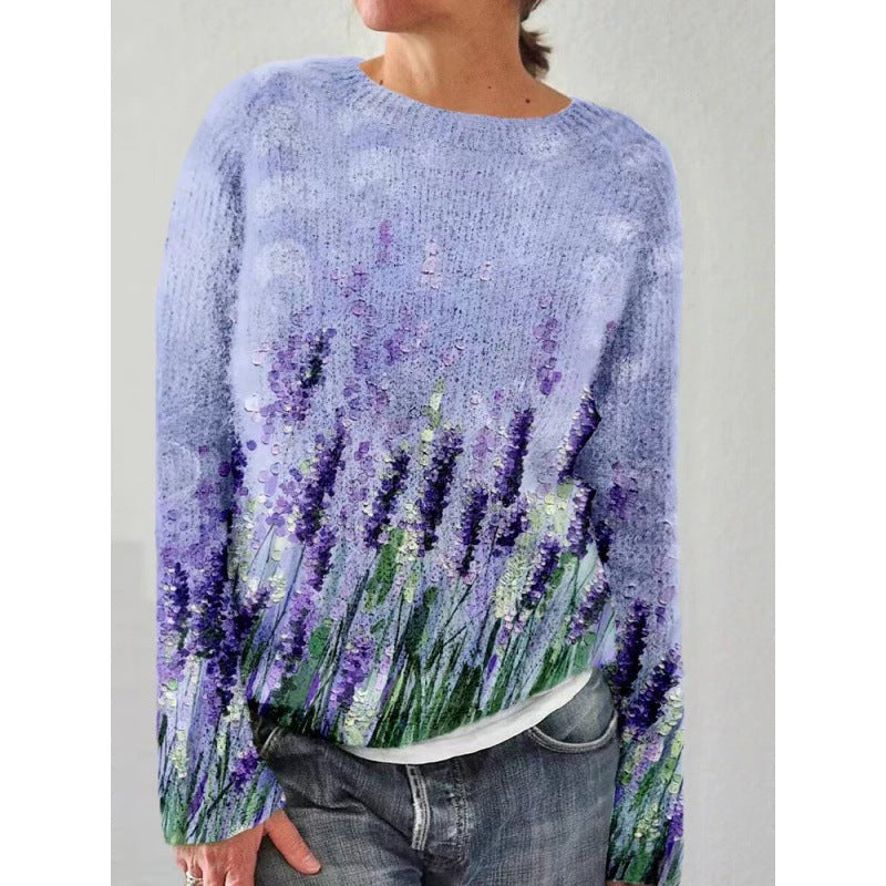 Kleurrijke Bloemen Trui met Florale Print - Mode Vibes
