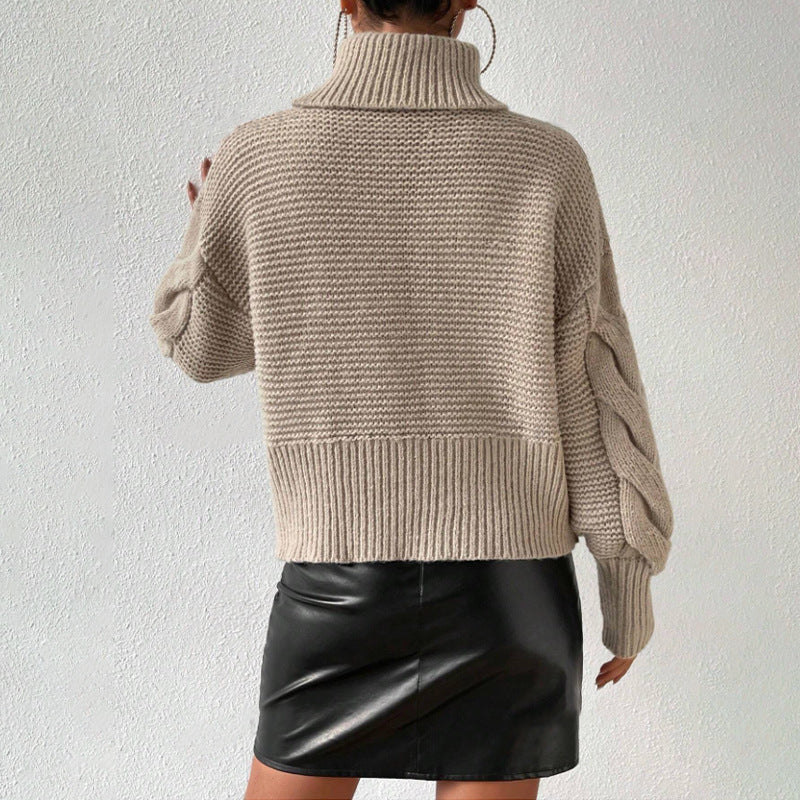 Dames Kabeltrui Warm Elegante Coltrui Zwart
