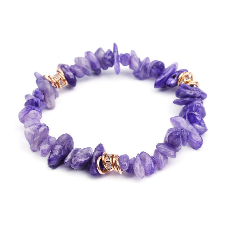 Natuursteen Armband met Kristallen en Kralen Zwart Celine