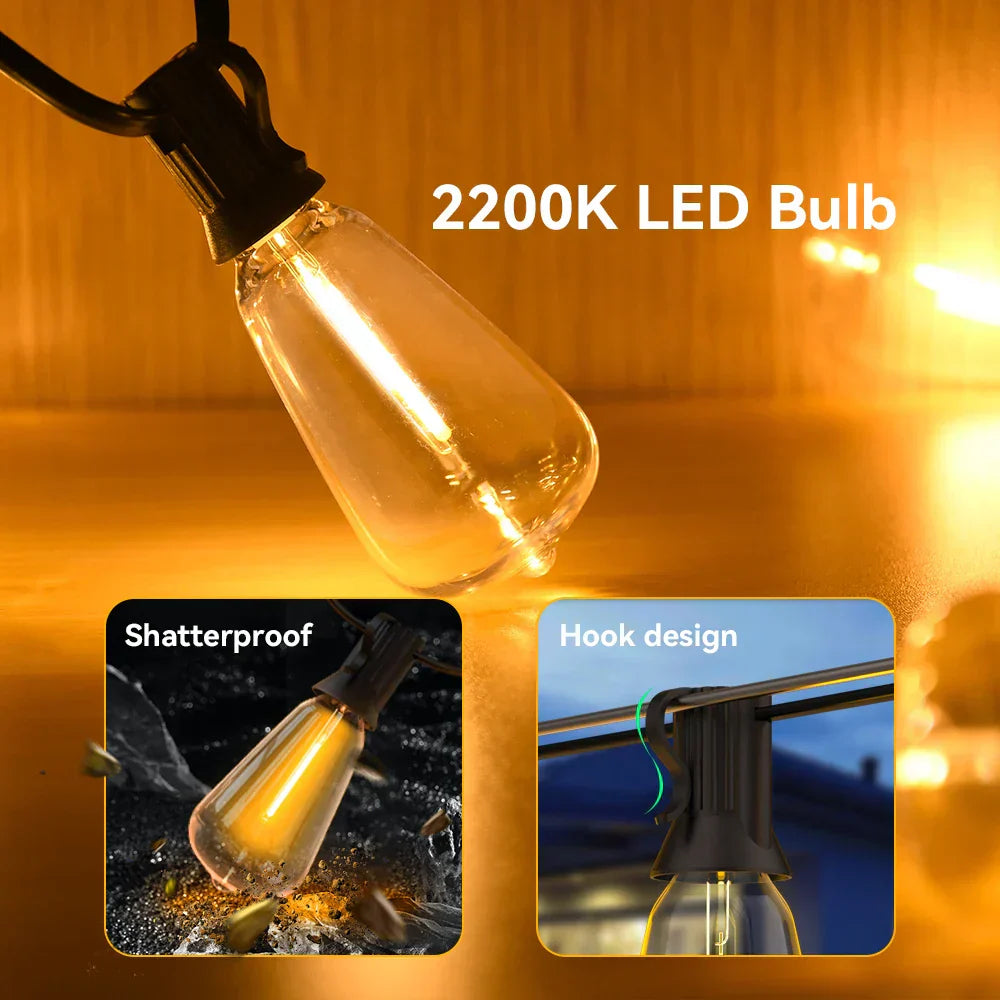 Waterdichte LED Lichtslinger Set voor Buiten en Feesten