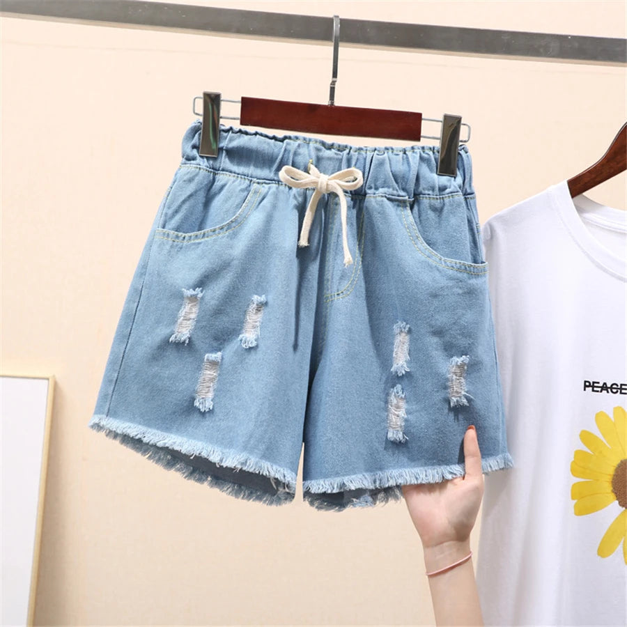 Plus Size Jeans Short Casual Stijlvol Zomerbroek