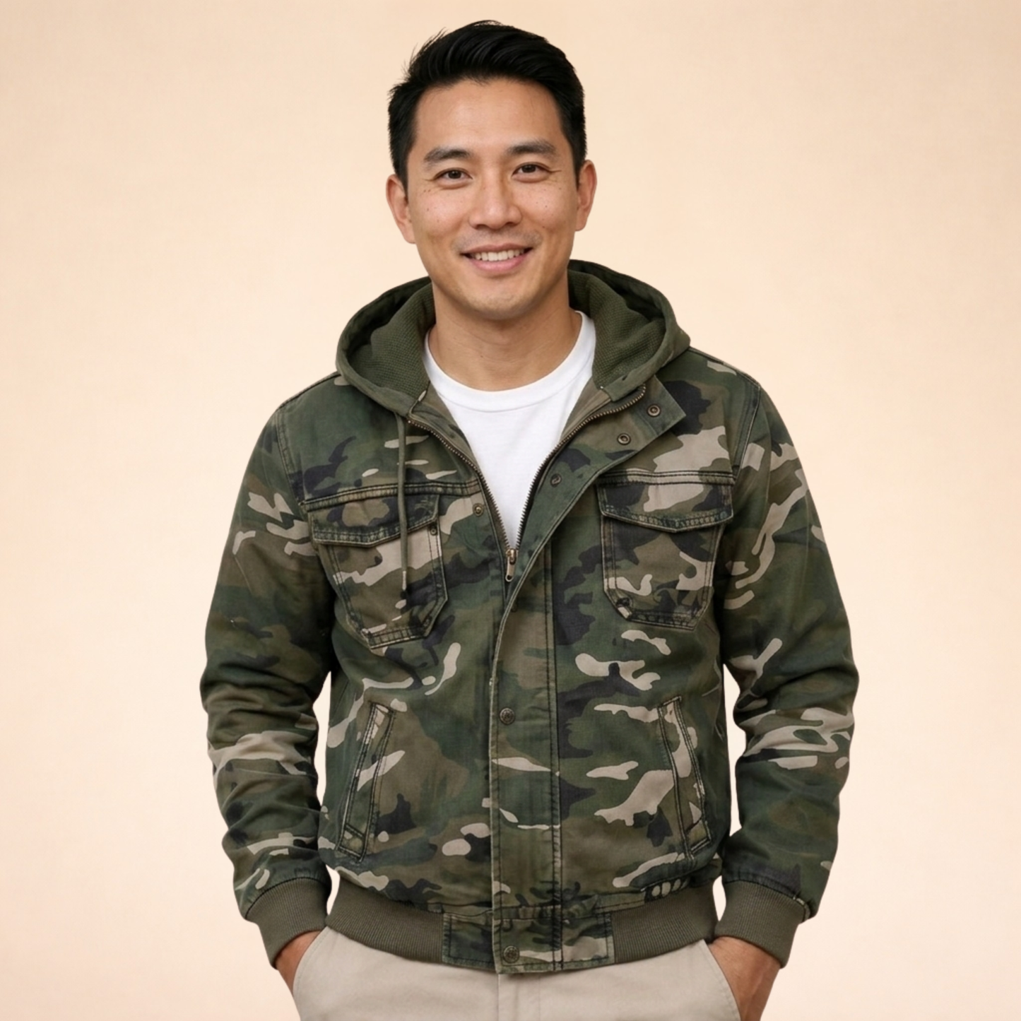 Olijve | Functioneel en Stijlvol Camouflage Cargojack