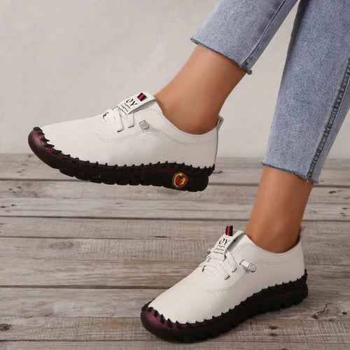 Dames Loafer Comfortabel Plat Leer